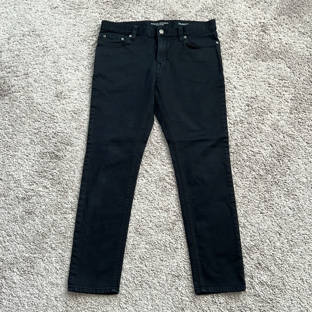 Men’s Banana Republic Black Traveler Pants Skinny Fit
